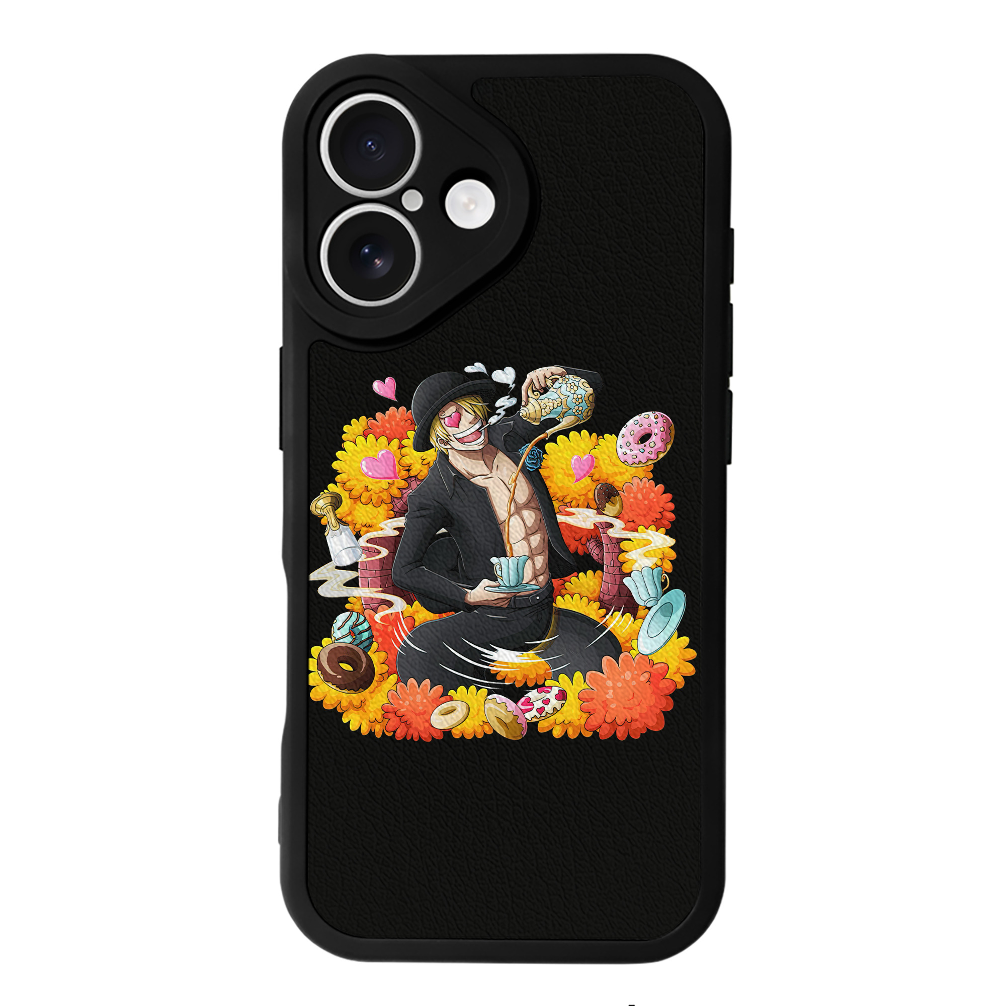 （画像用） ワンピース サンジ ONE PIECE Sanji 【iPhone 16シリーズ対応】シリコンスマホケース（レザー調） 材質：シリコン